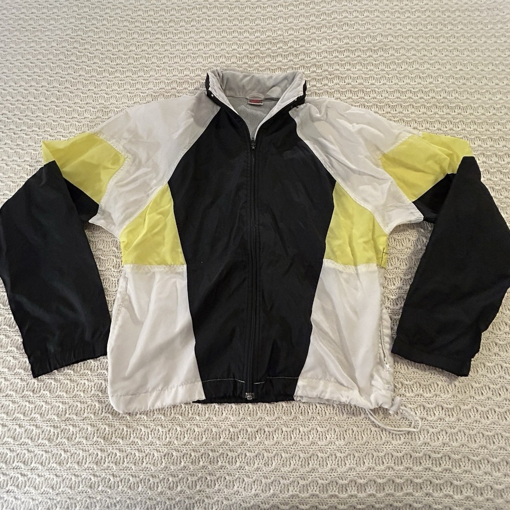 Vintage Nike Yellow And Black Neon Windbreaker Jacket Mens Small 90s Lightweight